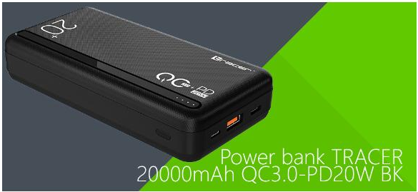 Повербанк Tracer PD20W QC3.0 20000 mAh Black - фото 2