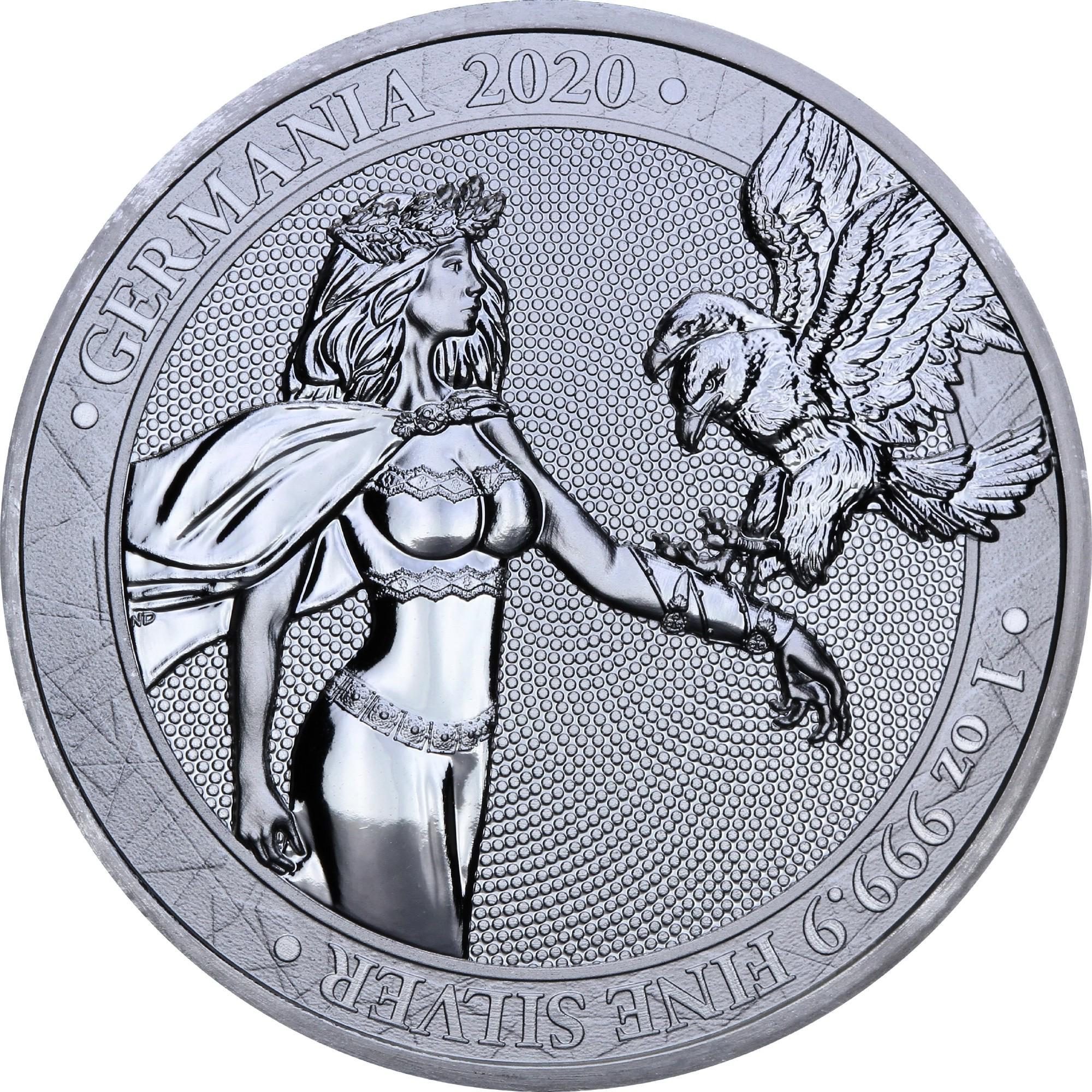 Срібна монета 5 марок Німеччина 2020 Limited Edition for WORLD MONEY FAIR'20 1 oz (786)