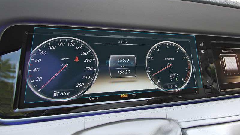 Стекло защитное Pixsel гибридный глянец на приборную панель Mercedes Benz S CLASS 12,1“ 2013-2017