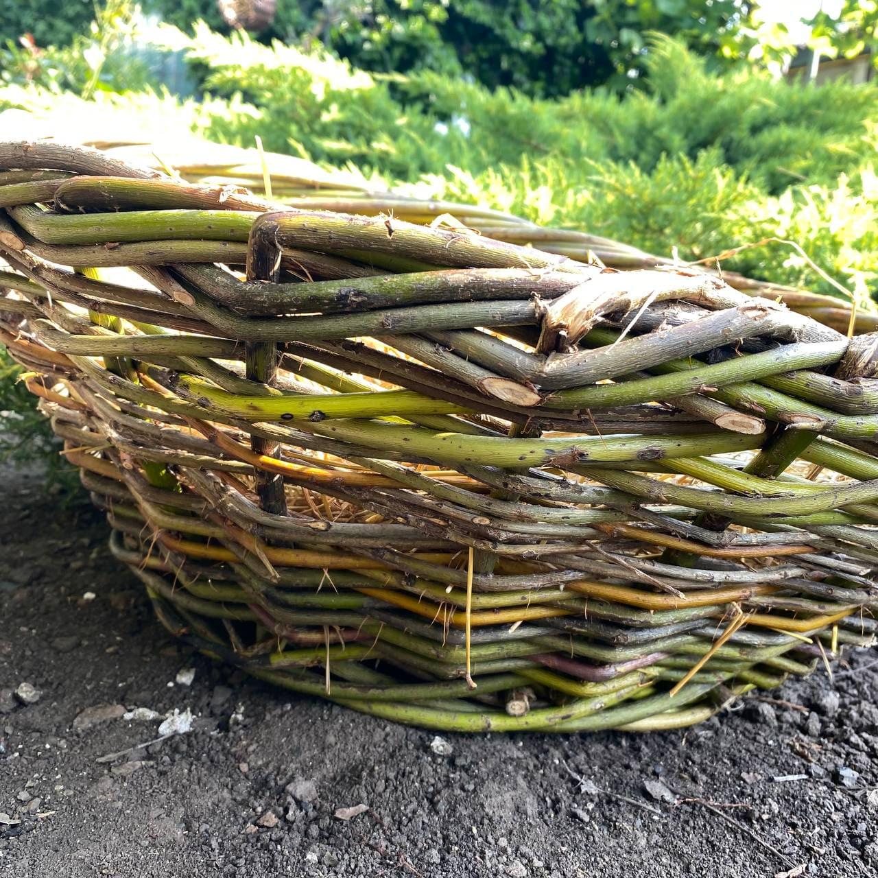 Гніздо для лелек та птахів з лози міцна прикраса для саду й дому 55 см - фото 5