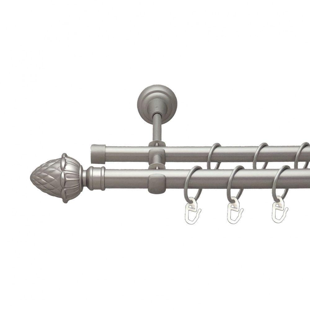 Карниз Orvit Цинара двухрядный гладкий 19/16 мм 240 см Сатин (00-00013766)