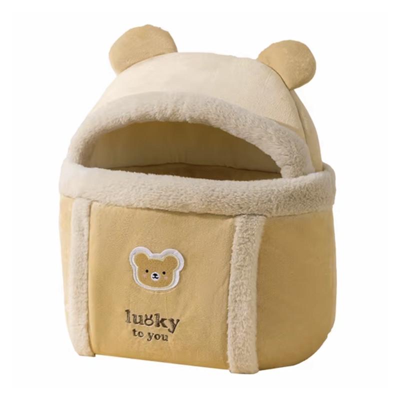 Рюкзак-переноска для кошек Hippie dog 2308SXMJ2582HA12 Мышка утепленная с карманом для рук M Yellow (25714088) - фото 1