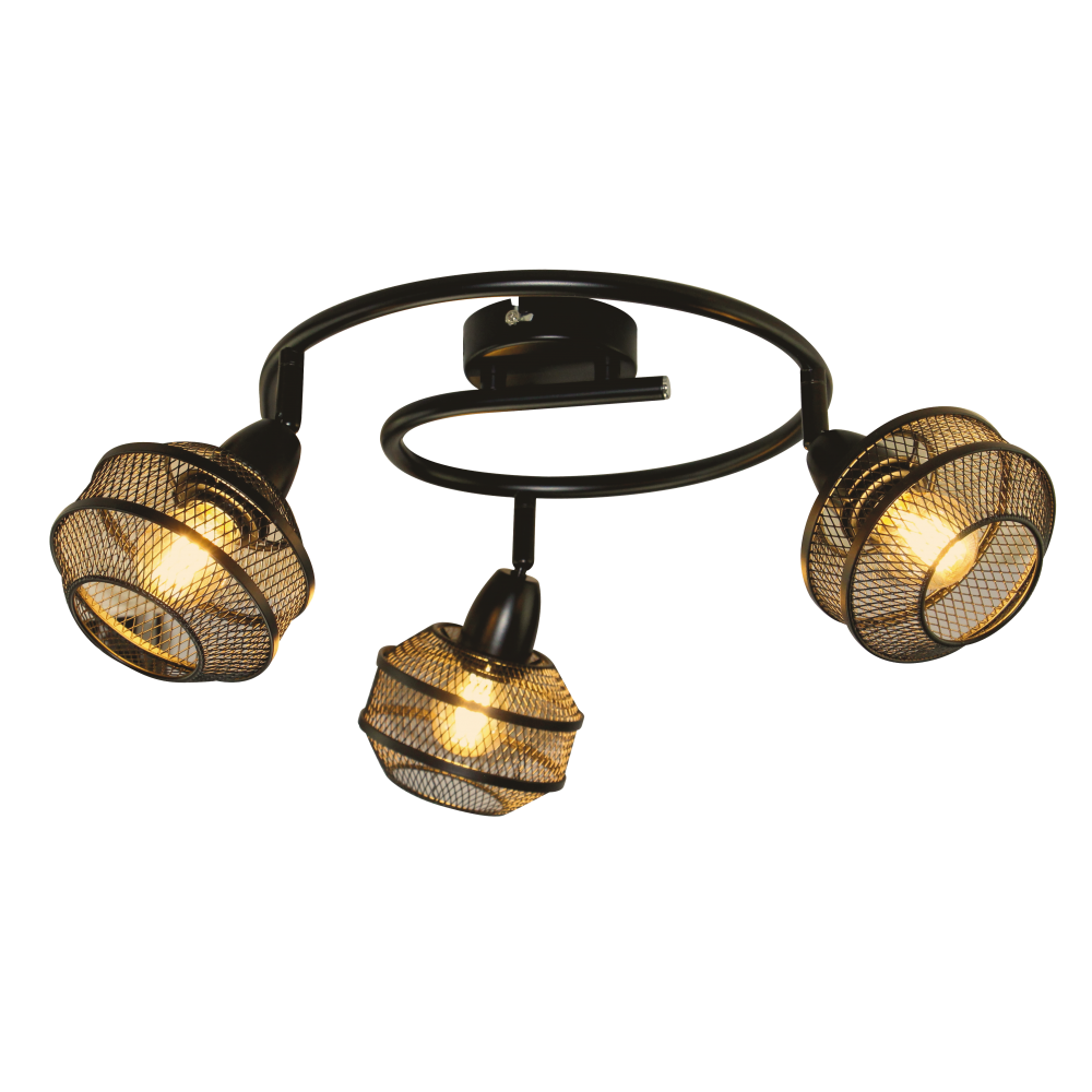 Світильник-спот потрійний стельовий Velmax V-TPL-SP006-3 35W E27 Чорний (28688867)