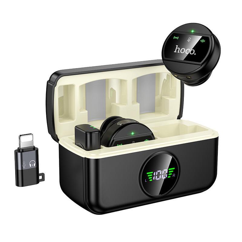 Беспроводная микрофонная система Hoco L22 Bright dual-mic iP/Type-C Черный