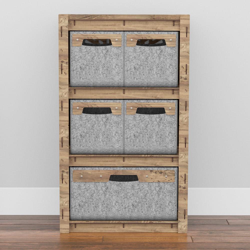 Комод в спальню из дерева Hexagonica Chevron на 5 ящиков серые корзины 900х528х345 мм (111359) - фото 3 Комод в спальню из дерева Hexagonica Chevron на 5 ящиков серые корзины 900х528х345 мм (111359) - фото 3