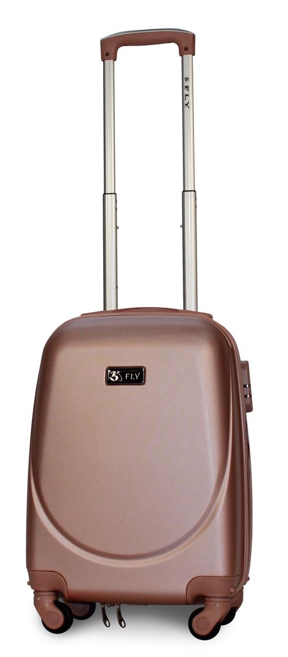 Чемодан пластиковый Fly 310 XS мини ручная кладь на 4 колесах Розовое золото (CEKRBFL310XM4RZZ) - фото 2