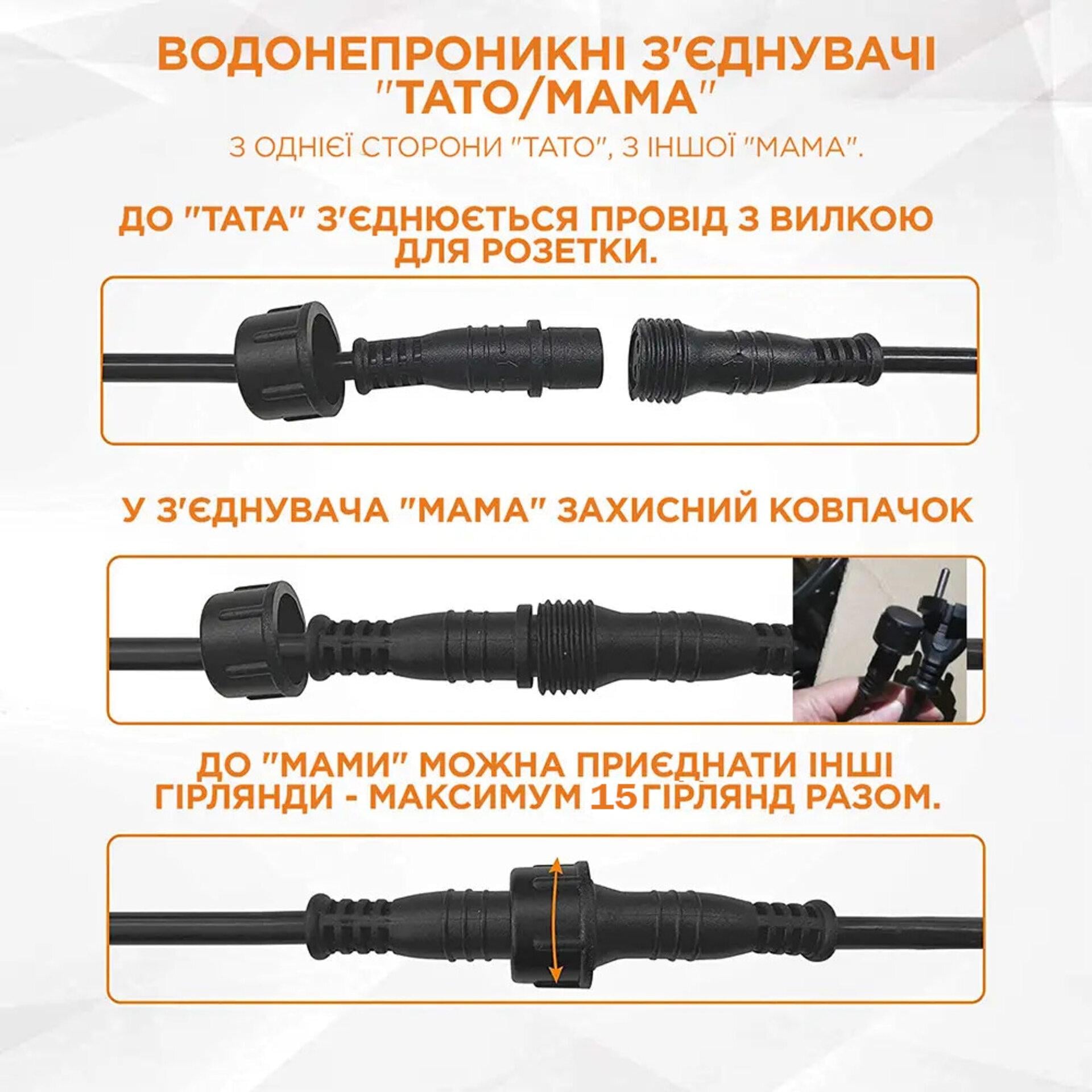 Вулична Гірлянда ETRON 5 м 10 патронів та 10 філаментних ламп 5W (44375) - фото 6