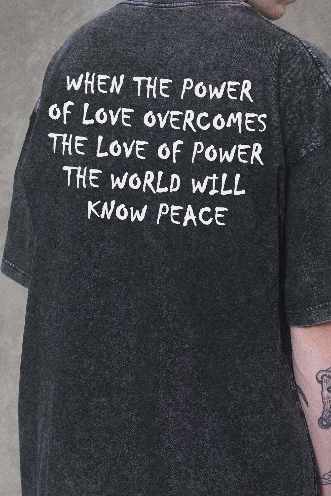 Футболка оверсайз Without Washed Power Peace S/M Black (S/M8056372 8056373) - фото 2