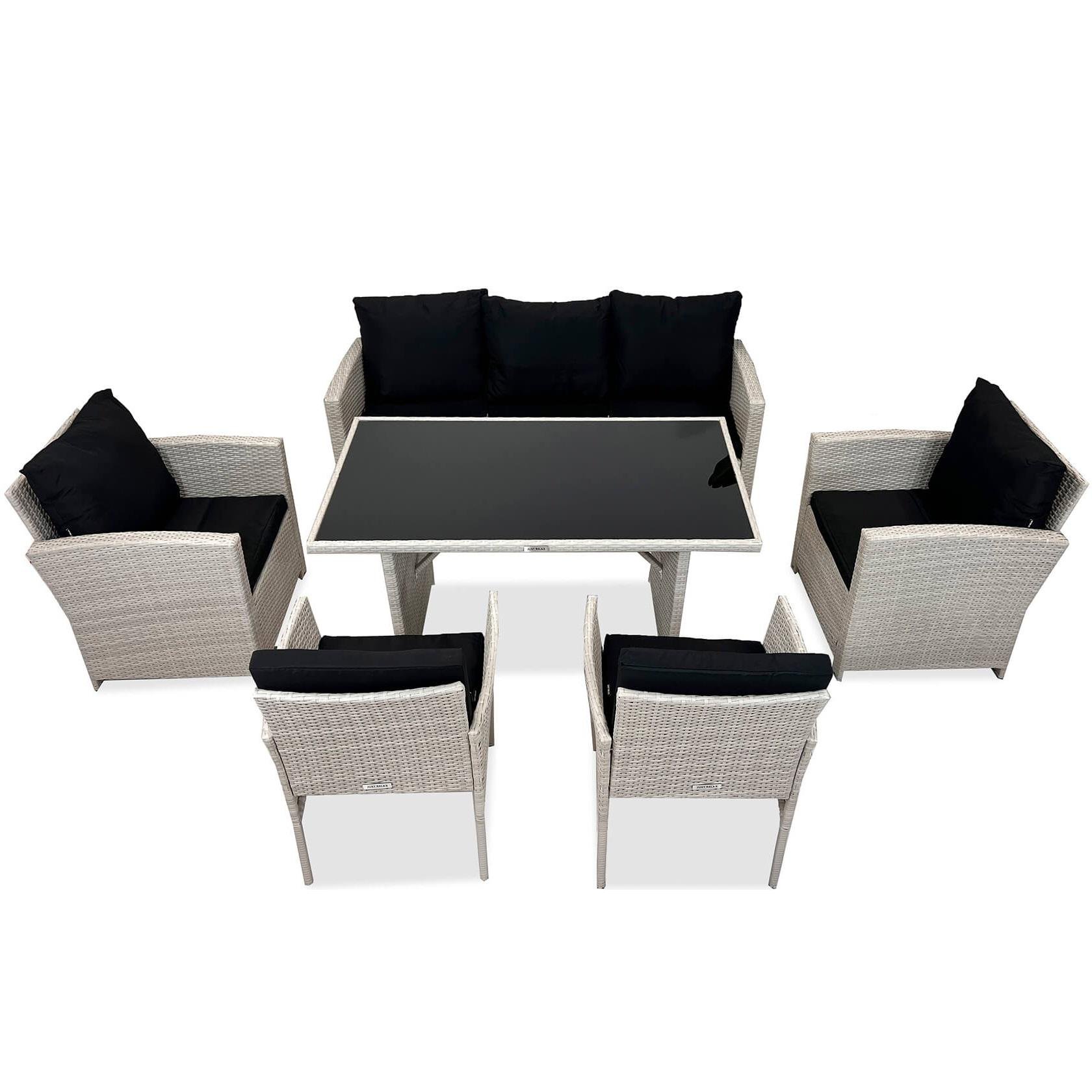 Набір садових меблів Just Relax Deluxe 2 JR-415 із ротанга зі сталевим каркасом White