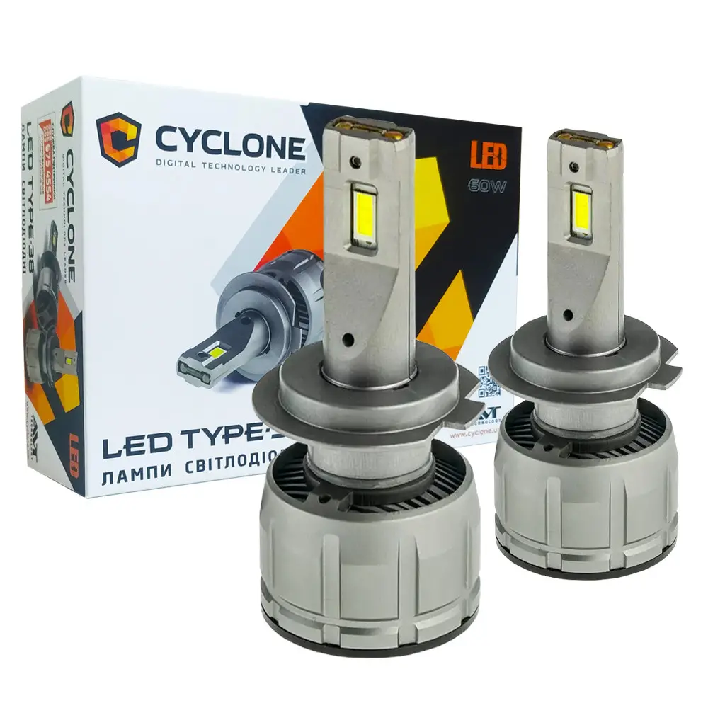 Автомобильные лампы светодиодные CYCLONE LED H7 6000K TYPE 38 (102-478)