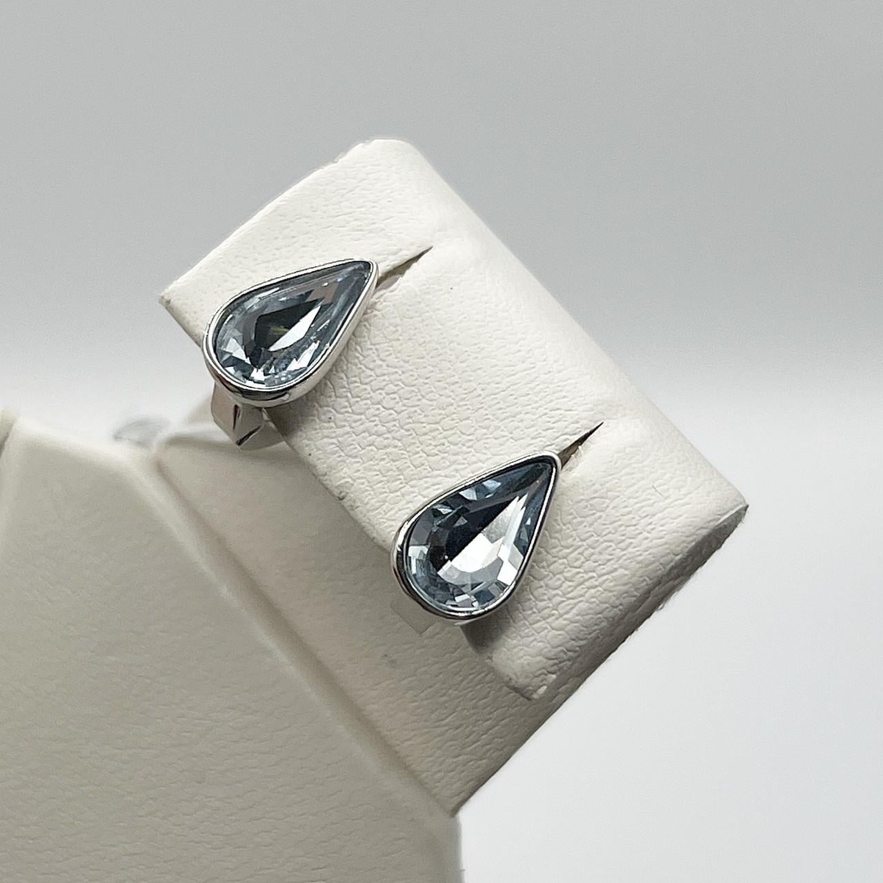 Серебряные серьги с кварцем London Blue 3,2 г (2563334348)
