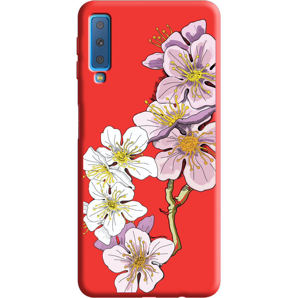 Чехол Boxface Samsung A750 Galaxy A7 2018 Cherry Blossom Красный силикон (35481-cc4-36138)