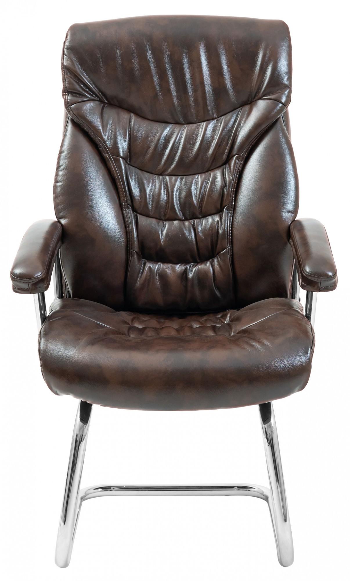 Кресло офисное компьютерное Cagliari Титан Dark Brown CF Хром Коричневый - фото 2