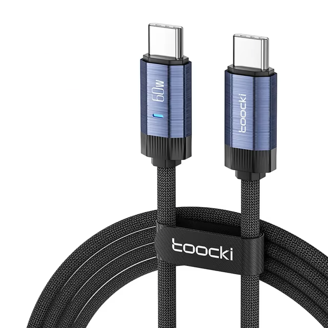 Кабель Toocki 60W USB Type C-Type C 1 м Синій (TQ-X24CC1BLU60)