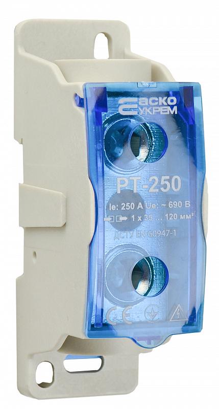 Клема прохідна АСКО-УКРЕМ PT-250 35-120 мм2 250А силова 690V AC (A0130010150)