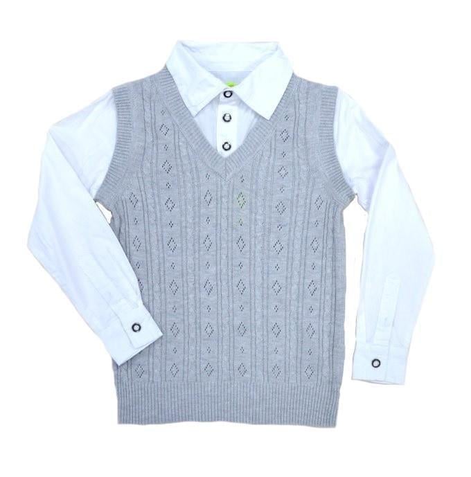 Рубашка-обманка для мальчика Xiaofeihu 10023 122 см Серый (298301_122)