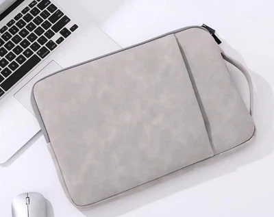 Чехол для ноутбука кожзам до 15,6" Светло-серый