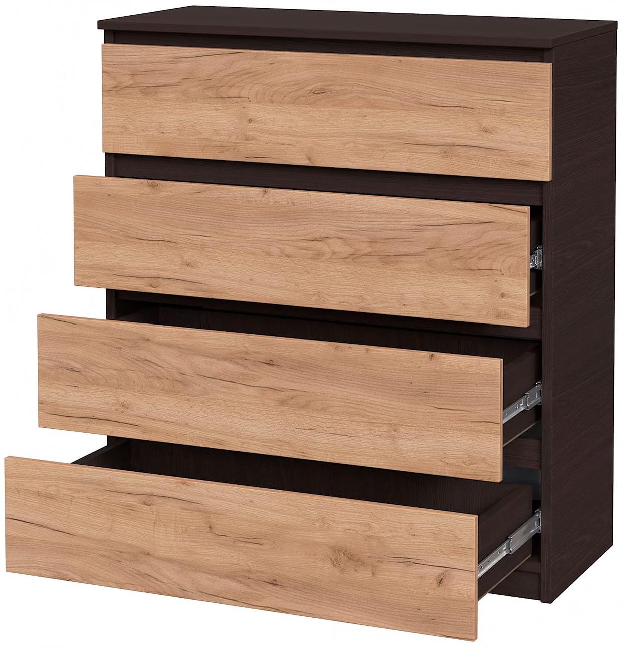 Комод cучасний із шухлядами для спальні Майстер Форм Брайт 900х376х950 мм Венге магія/Дуб крафт золотий (20184) - фото 2 Комод cучасний із шухлядами для спальні Майстер Форм Брайт 900х376х950 мм Венге магія/Дуб крафт золотий (20184) - фото 2