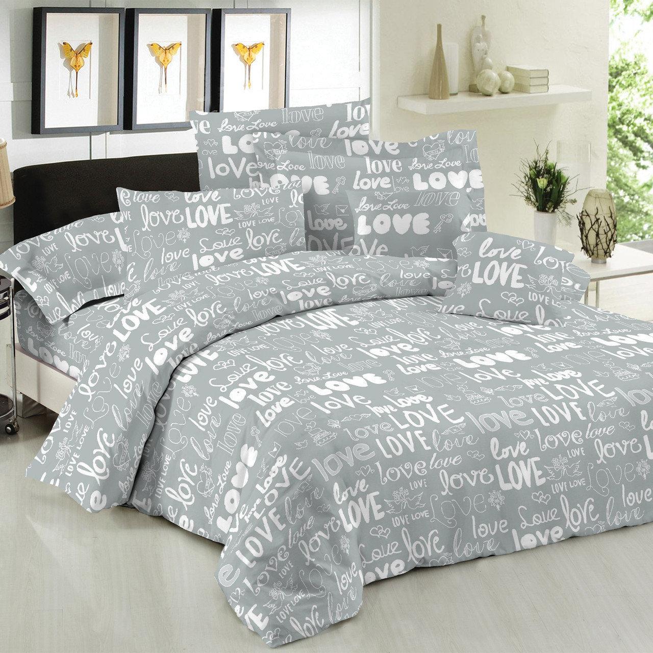 Простынь Вилена Голд Love бязь евро 220х240 см