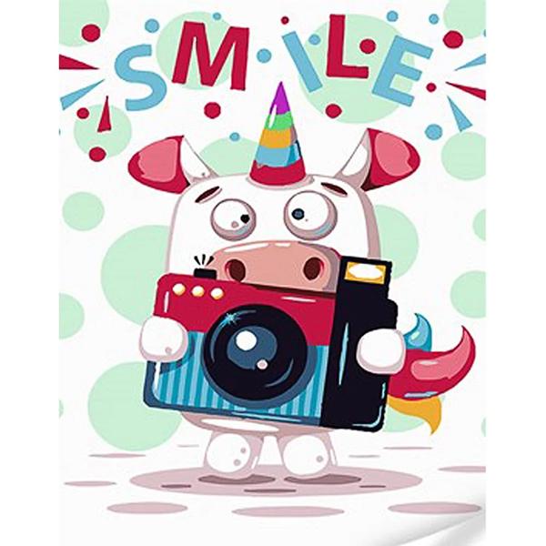 Картина по номерам Strateg Премиум Smile с лаком и уровнем 30x40 см (Str-SS1068)