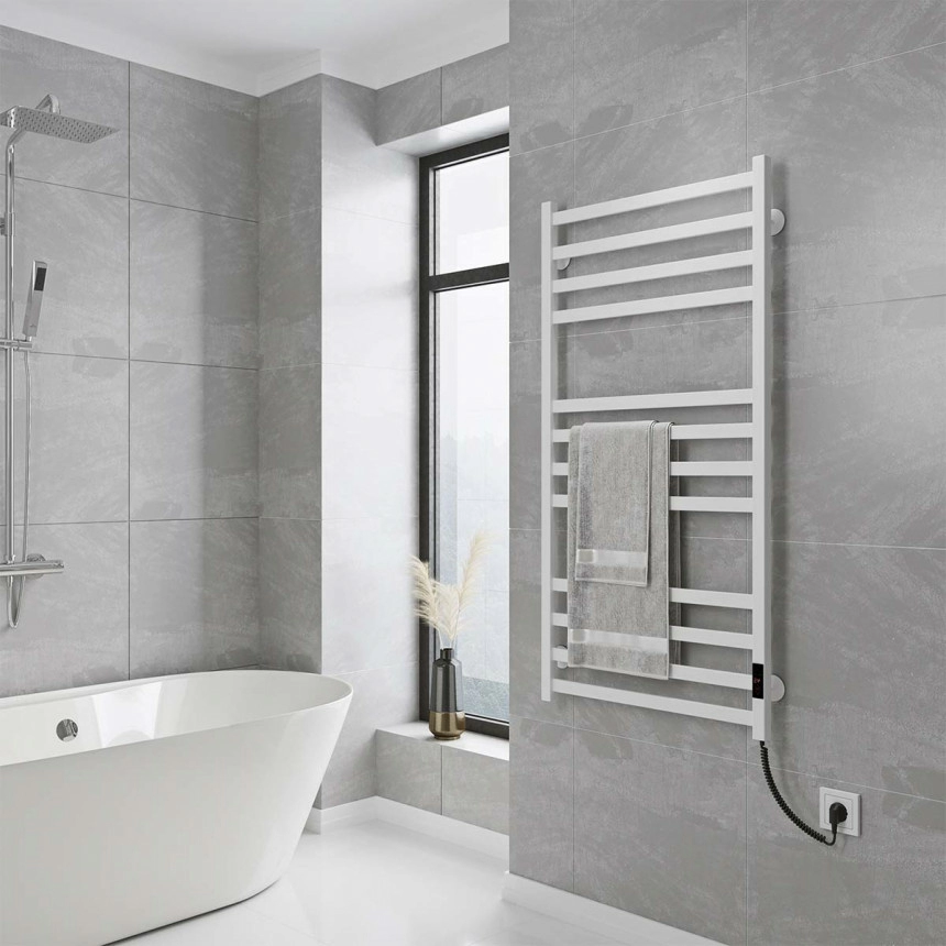 Полотенцесушитель Deffi Magnus П12 электрический Е правое подключение 600х1200 см Белый