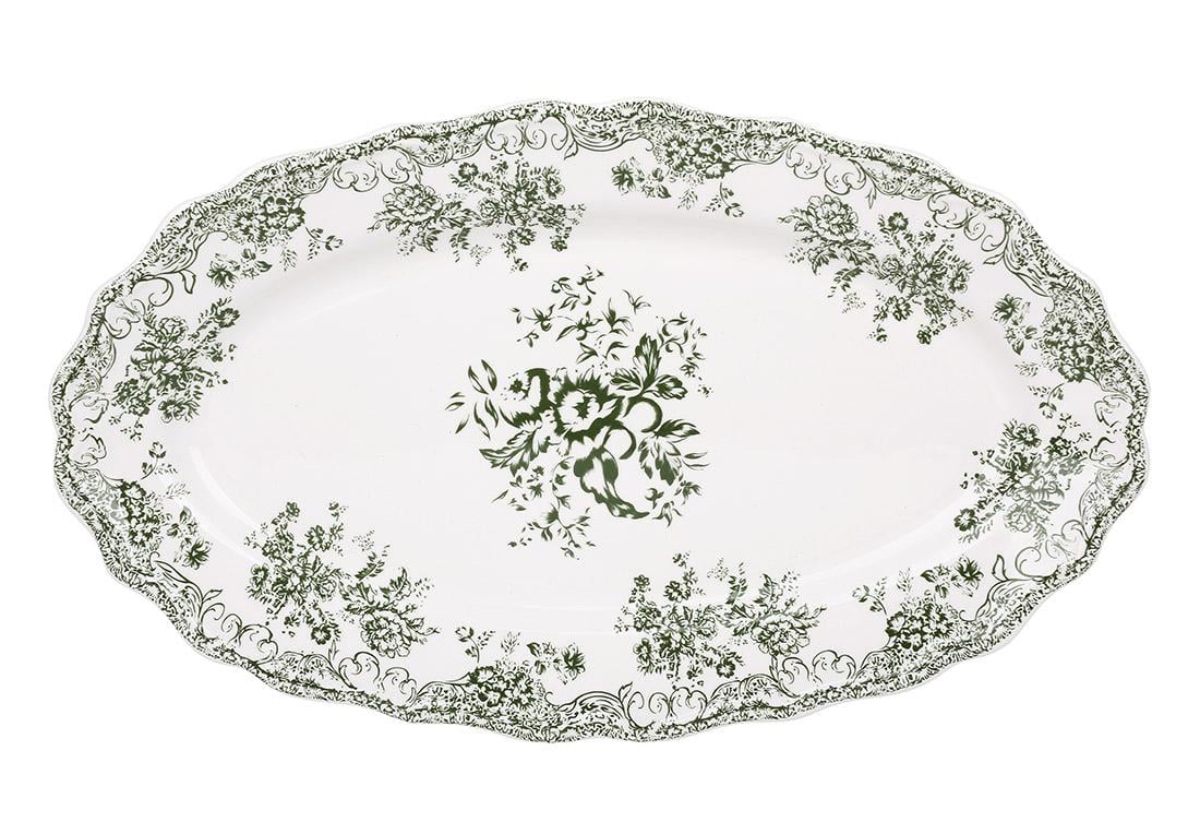 Блюдо овальное фарфоровое Bonadi 36х21х3,5см Vintage Rose (K197) Блюдо овальное фарфоровое Bonadi 36х21х3,5см Vintage Rose (K197)