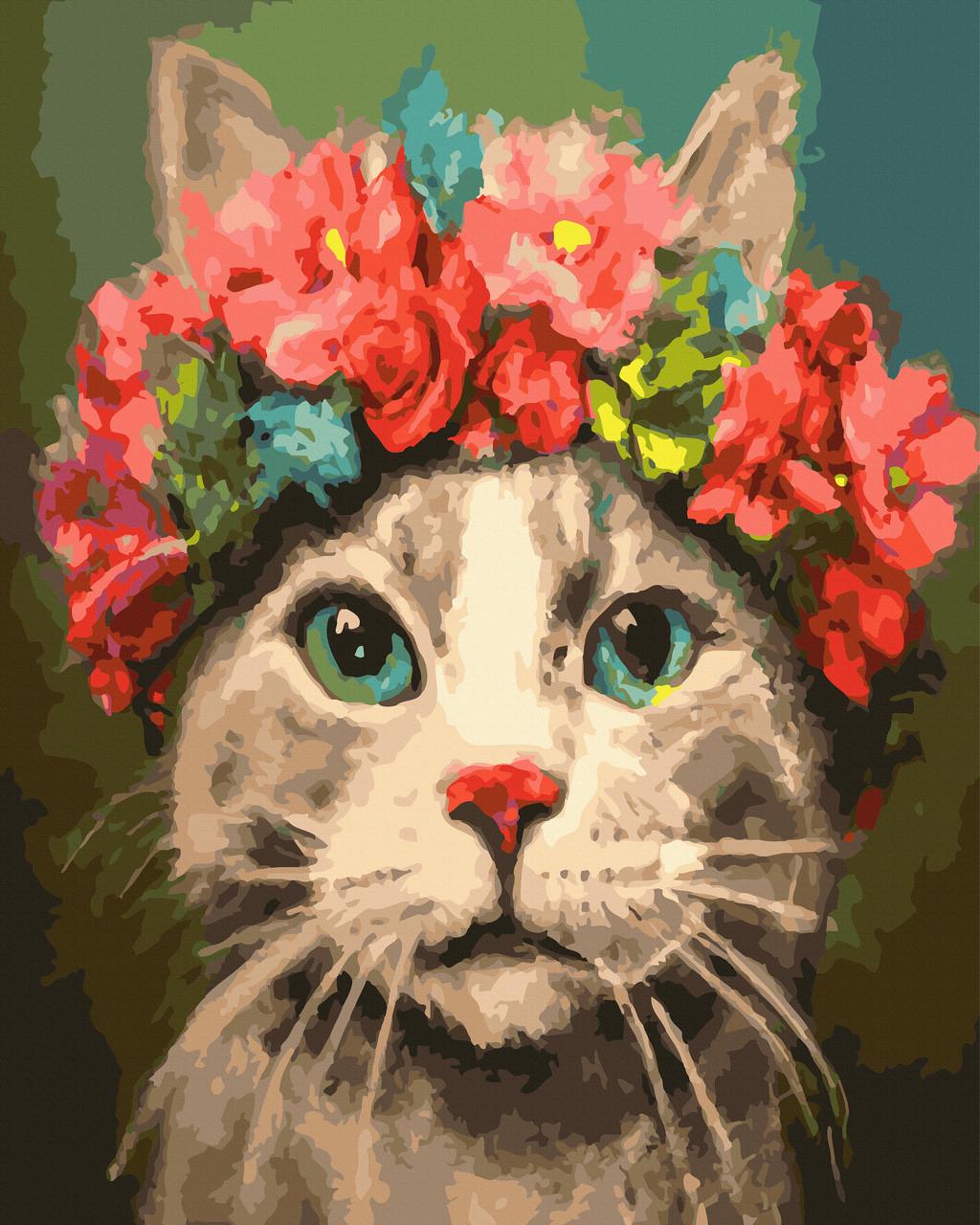 Картина по номерам Rainbow Art Модница в веночке 40х50 см (GX45446)