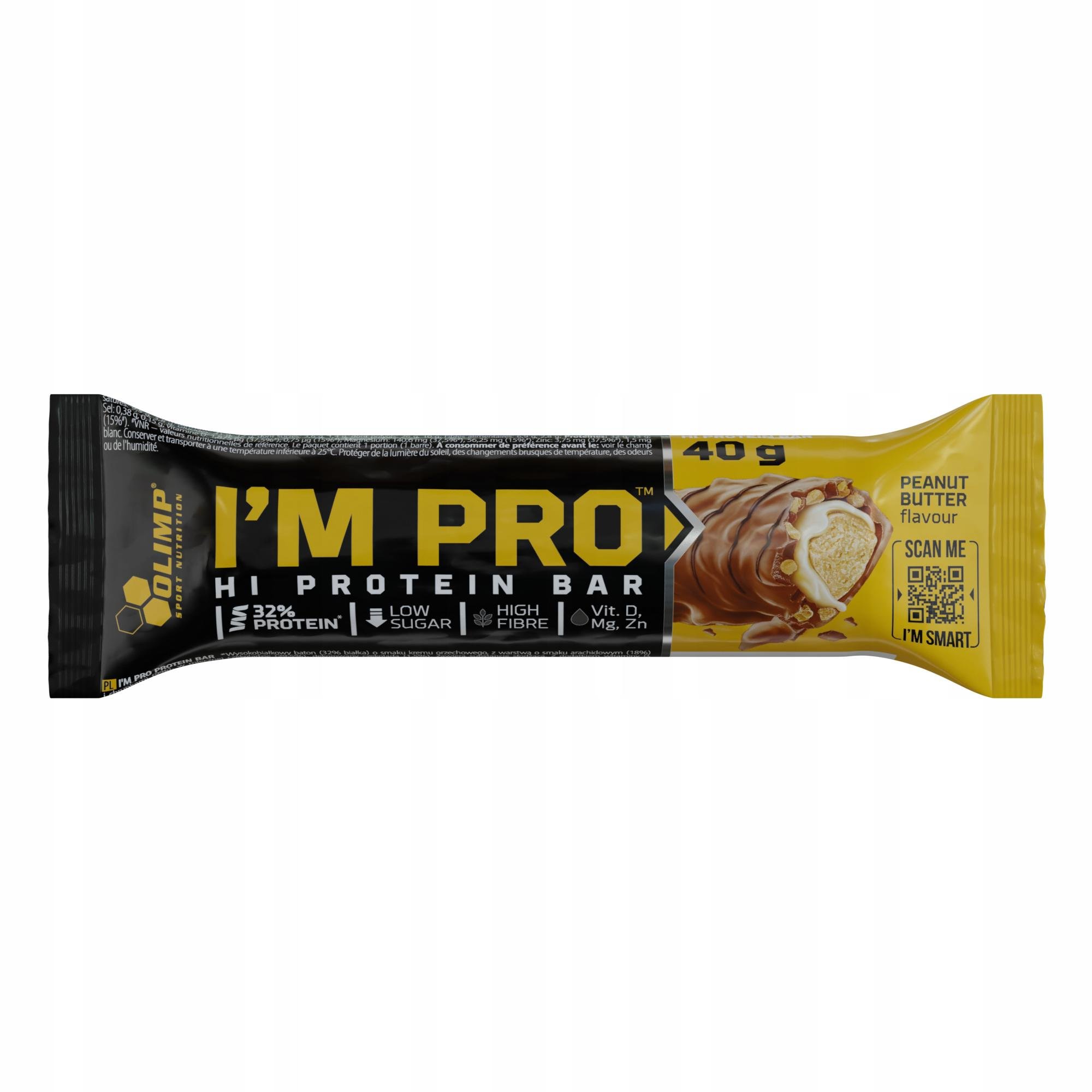 Батончик высокопротеиновый Olimp I’M PRO HI Protein Bar Арахисовая паста 15 40 г