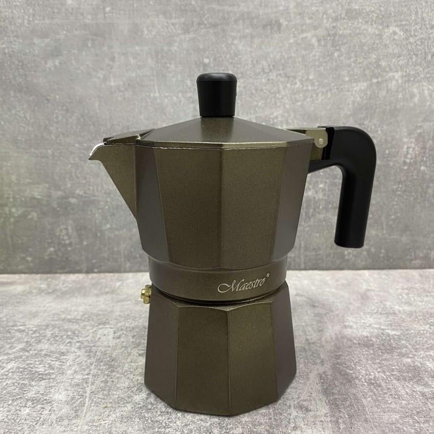 Гейзерная кофеварка Maestro MR-1666-3 алюминиевая 150 мл Brown (1782038469) - фото 8