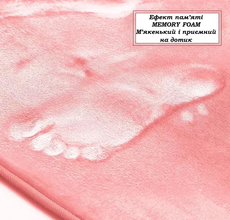 Набор ковриков в ванную и туалет Smooth Premium Memory Foam 3в1 80х50/60х40/60х50 см Розовый (NKMaxSmooth0008) - фото 3