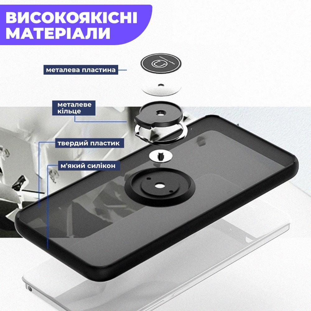 Захисний чохол MatteLuxe Xiaomi Poco X3 Pro (з кільцем) Black (34241-2B) - фото 2