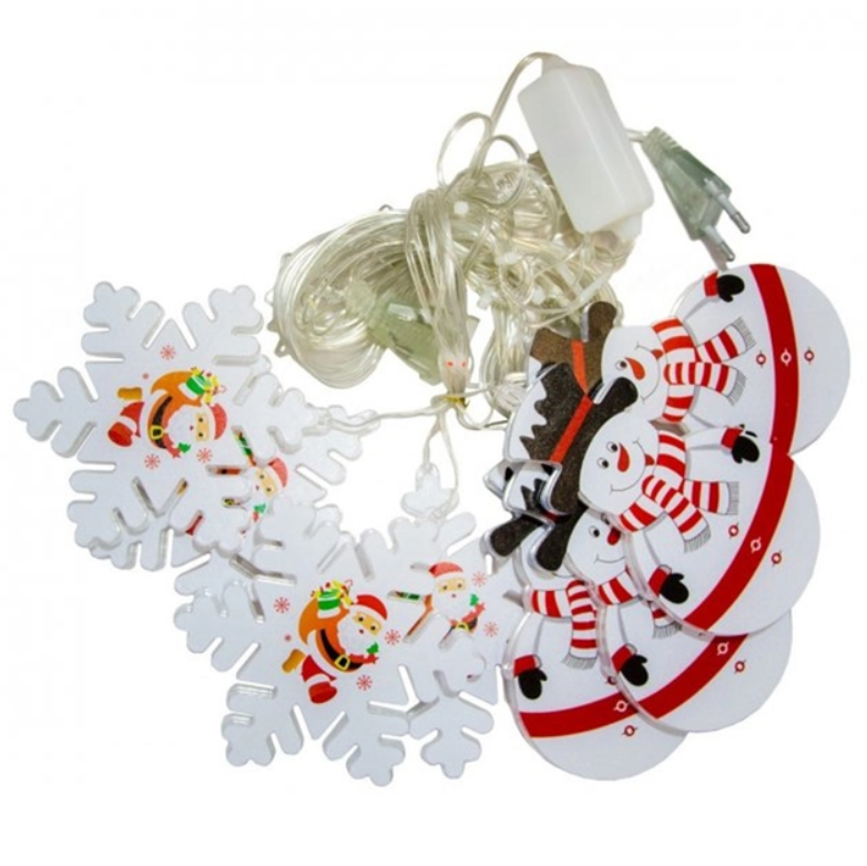 Гирлянда-штора с 3D фигурками Снежинки 138 LED 8 режимов (234575647_346)