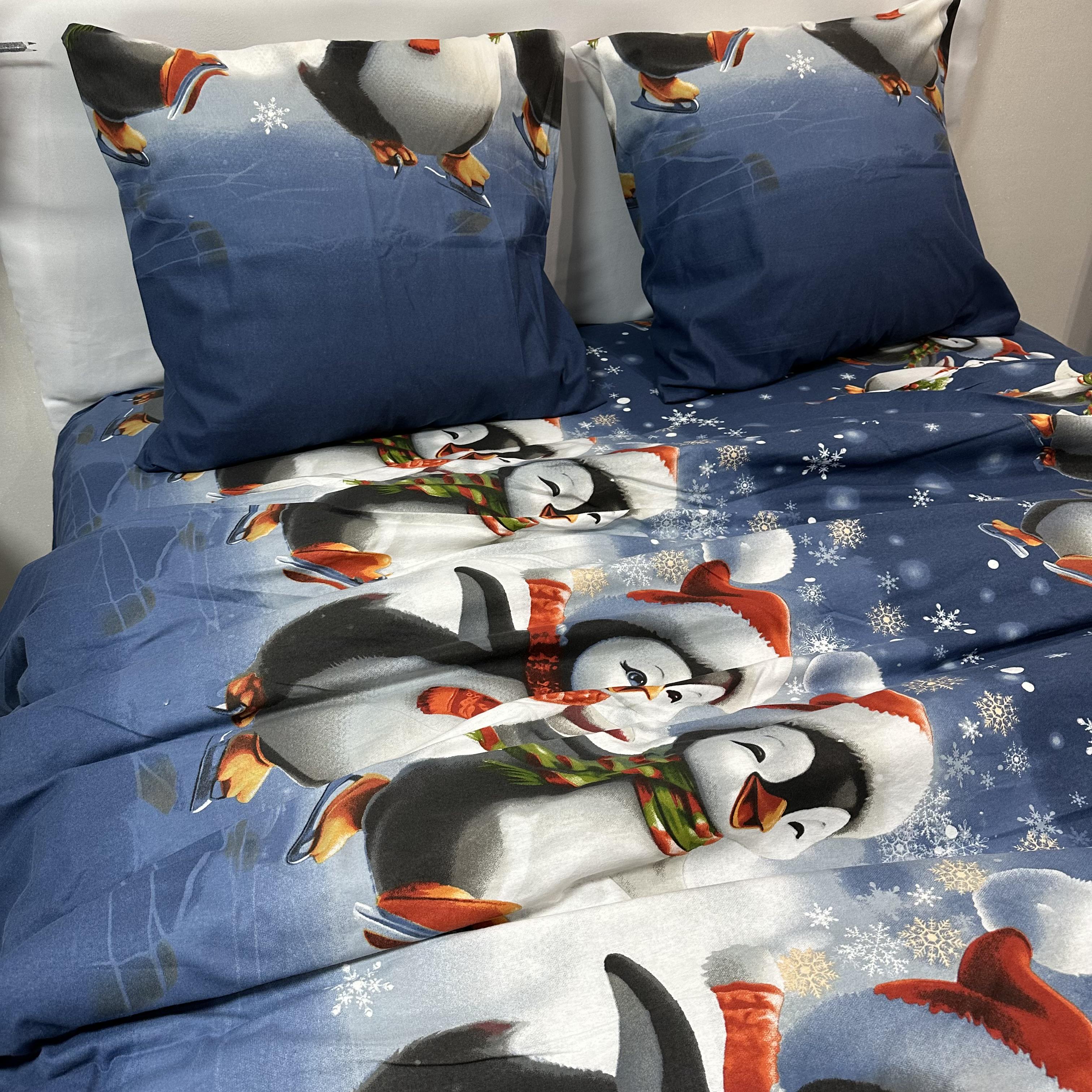 Комплект постільної білизни байкова Зимовий євро Синій (байка 6-3) - фото 7 Комплект постільної білизни байкова Зимовий євро Синій (байка 6-3) - фото 7