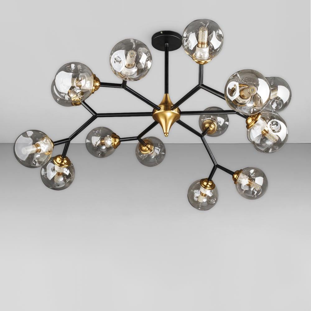 Люстра потолочная молекула Light House DL-18981/15 Черный/Бронзовый/Дымчатый