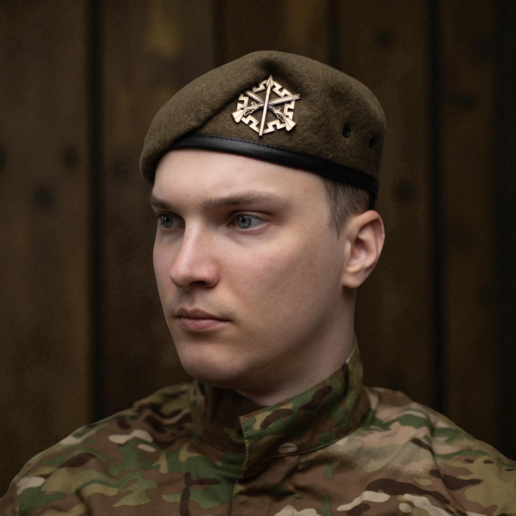 Берет Силы территориальной обороны ВСУ M/55-56 см Степ (29052893) - фото 3 Берет Силы территориальной обороны ВСУ M/55-56 см Степ (29052893) - фото 3