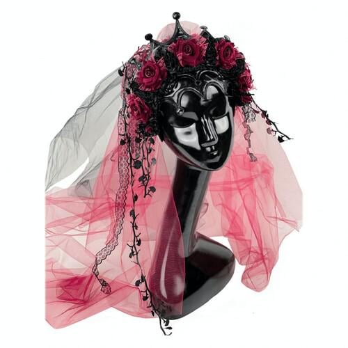 Обруч Готическая королева с фатой SETA Decor 17-811BLK-CLT