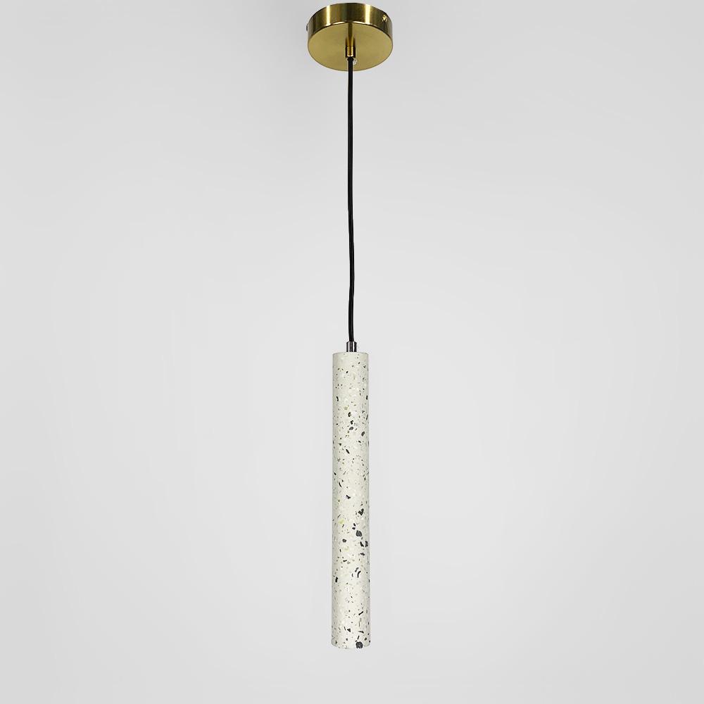 Подвес Line.F MJ 163-40*300 WT Terrazzo Cylinder Long с белым бетонным плафоном 30х4 см (3262_6542)