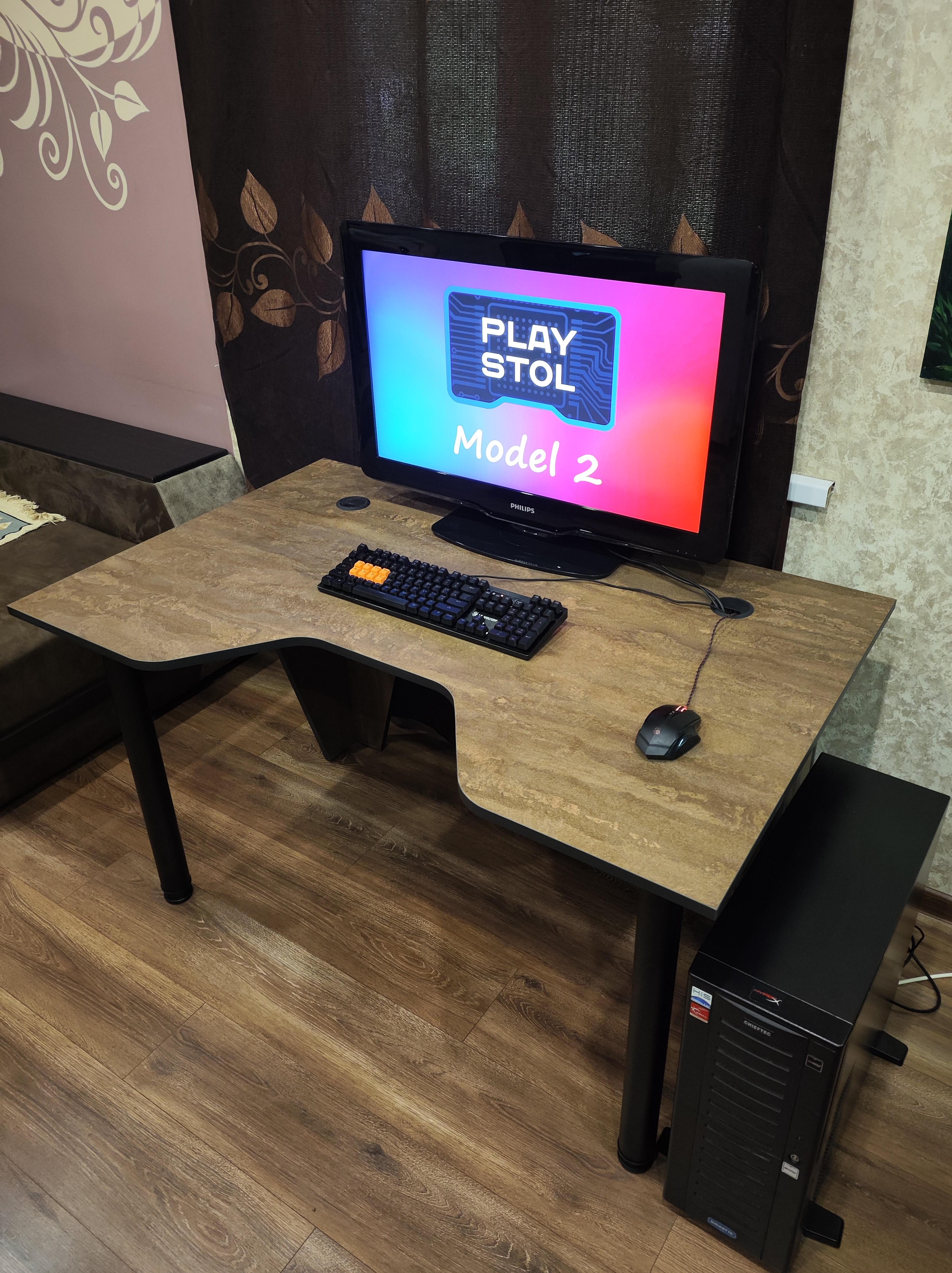 Стол компьютерный геймерский игровой PlayStol Model 2 1300х800х730 мм Ржавый камень