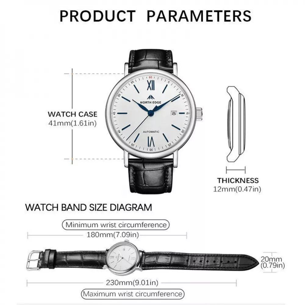 Наручные часы North Edge AMOY Silver (27457208) - фото 4 Наручные часы North Edge AMOY Silver (27457208) - фото 4