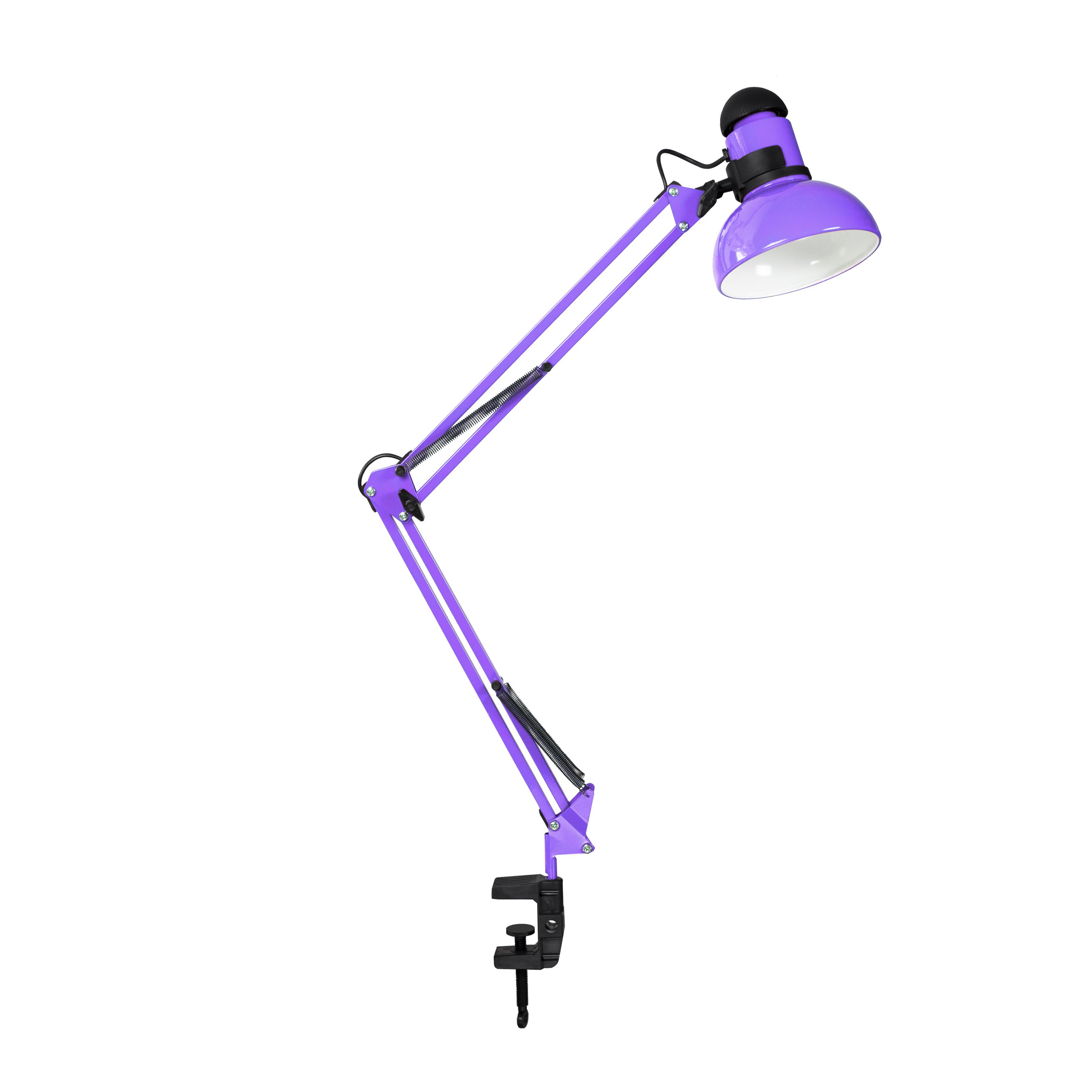 Лампа настольная на струбцине Loga под цоколь Е27 Сирень (13368-е) Лампа настольная на струбцине Loga под цоколь Е27 Сирень (13368-е)