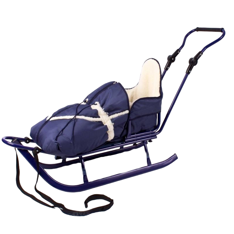 Санки Piccolino с ручкой и конвертом Синий