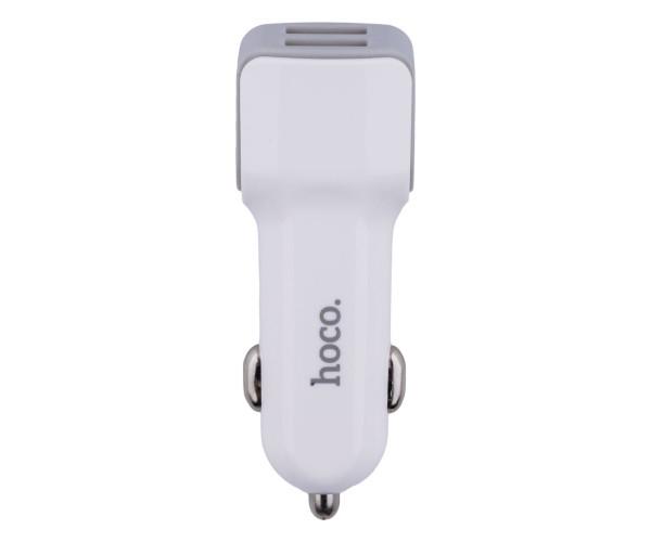 Зарядное устройство aвтомобильное Hoco Z23 2USB cable Lightning 1 м White
