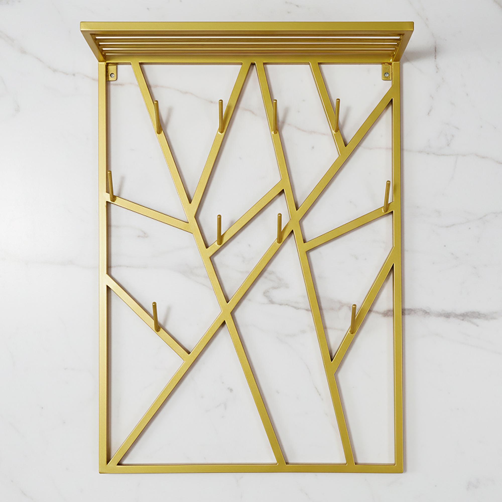 Вешалка для одежды настенная из металла Loft 800x200 мм H 1000 мм Золотой (1556) Вешалка для одежды настенная из металла Loft 800x200 мм H 1000 мм Золотой (1556)