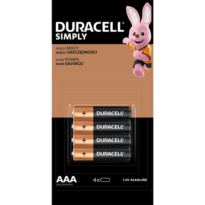 Батарейки Duracell Simply AAA LR03 MN2400 4 шт. (129931)