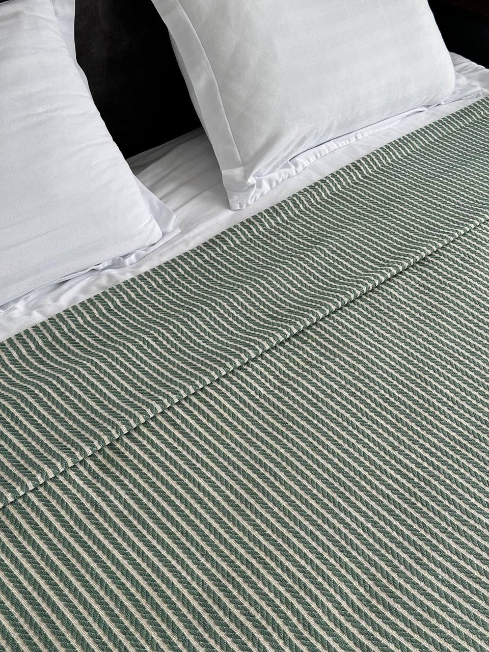 Плед хлопковый Косичка комбинированная 220x230 см Ментоловый (11812-F7-220x230cm) - фото 6 Плед хлопковый Косичка комбинированная 220x230 см Ментоловый (11812-F7-220x230cm) - фото 6