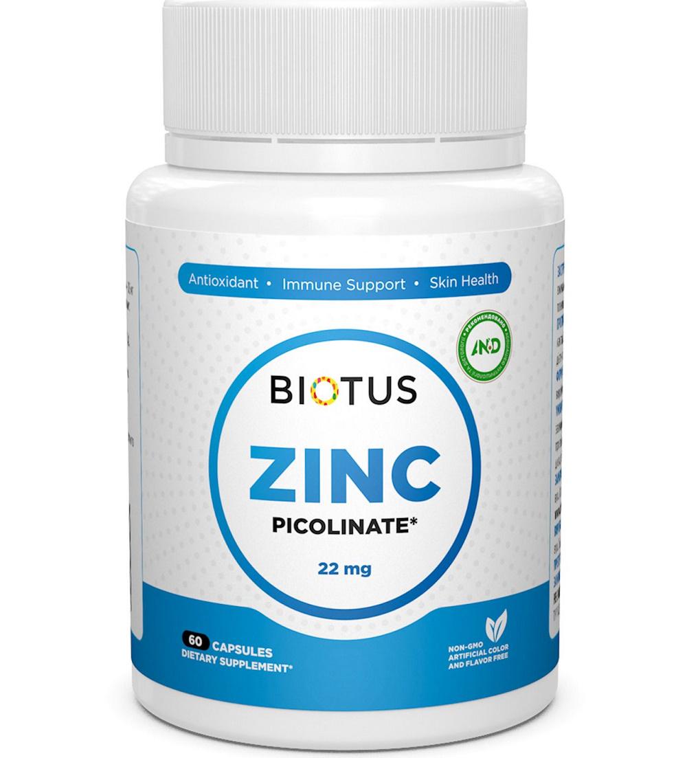 Мікроелемент Цинк Biotus Zinc Picolinate 22 mg 60 Caps BIO-530494