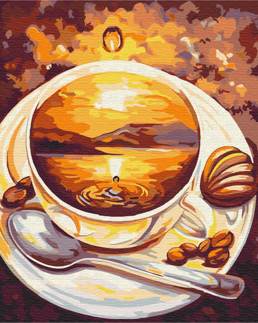 Картина по номерам BrushMe Восход солнца в чашке 40х50 см (BS51868)