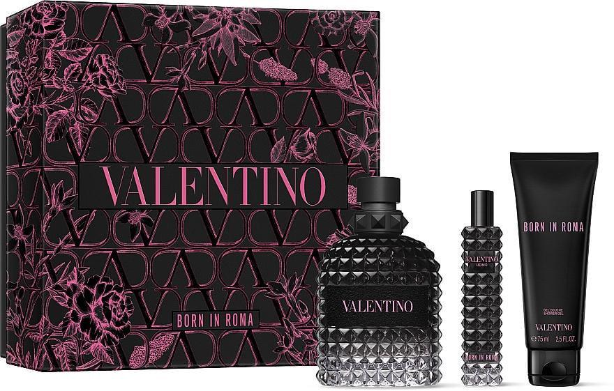 Подарочный набор для мужчин VALENTINO Uomo Born In Roma туалетная вода 100 мл/туалетная вода 15 мл/гель для душа 75 мл (382472)