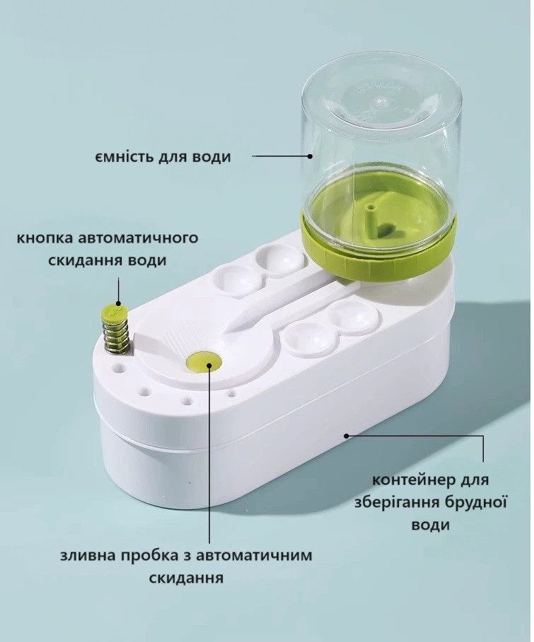 Стаканчик для рисования с палитрой фильтрацией и резервуаром для воды Green (000919) - фото 4 Стаканчик для рисования с палитрой фильтрацией и резервуаром для воды Green (000919) - фото 4