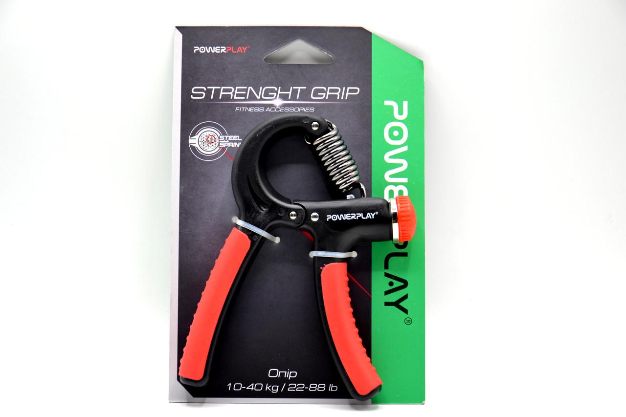 Эспандер кистевой PowerPlay PP-4323 Strength Grip с регулируемой нагрузкой 10-40 кг Черно-красный (21781570) - фото 10